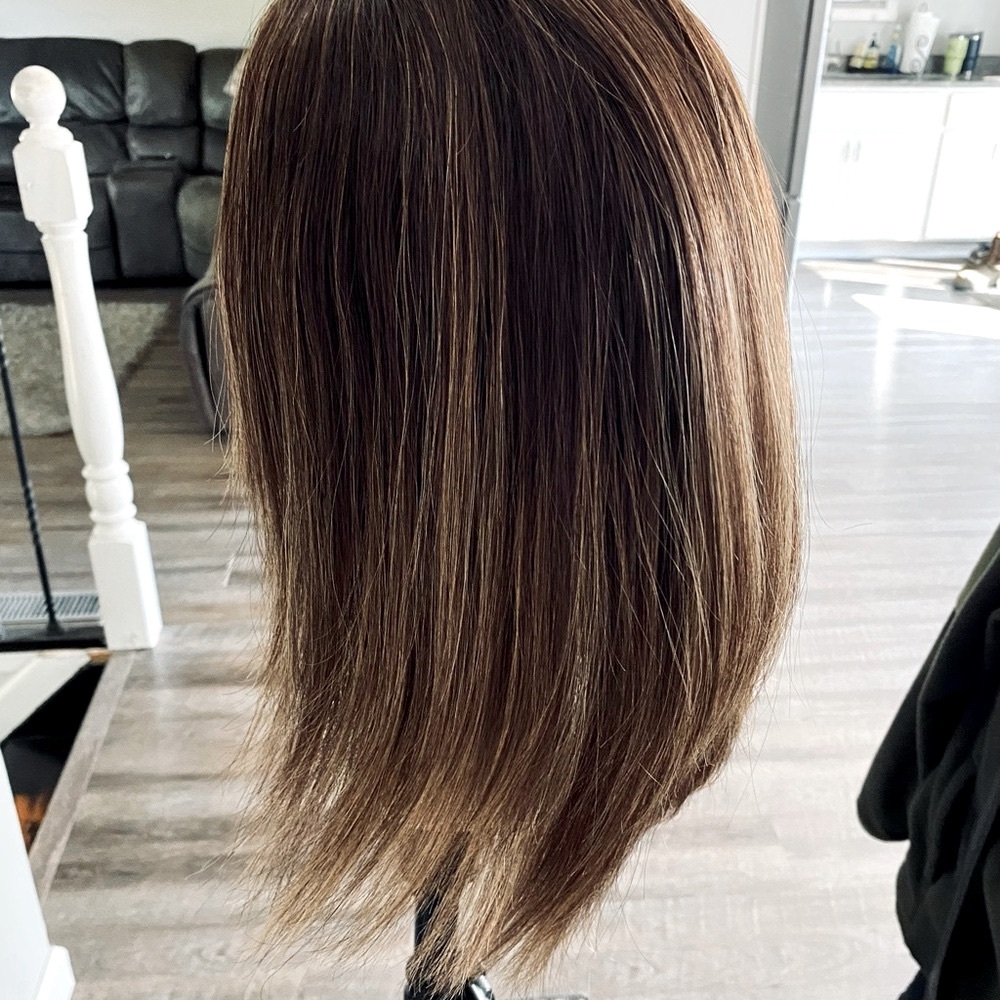 Milano Divine Hair Topper 16in~Dark brown balayage